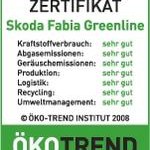 Škoda Fabia GreenLine erhält Auto-Umwelt-Zertifikat