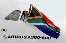 Erste Emirates A380 Landung in Johannesburg
