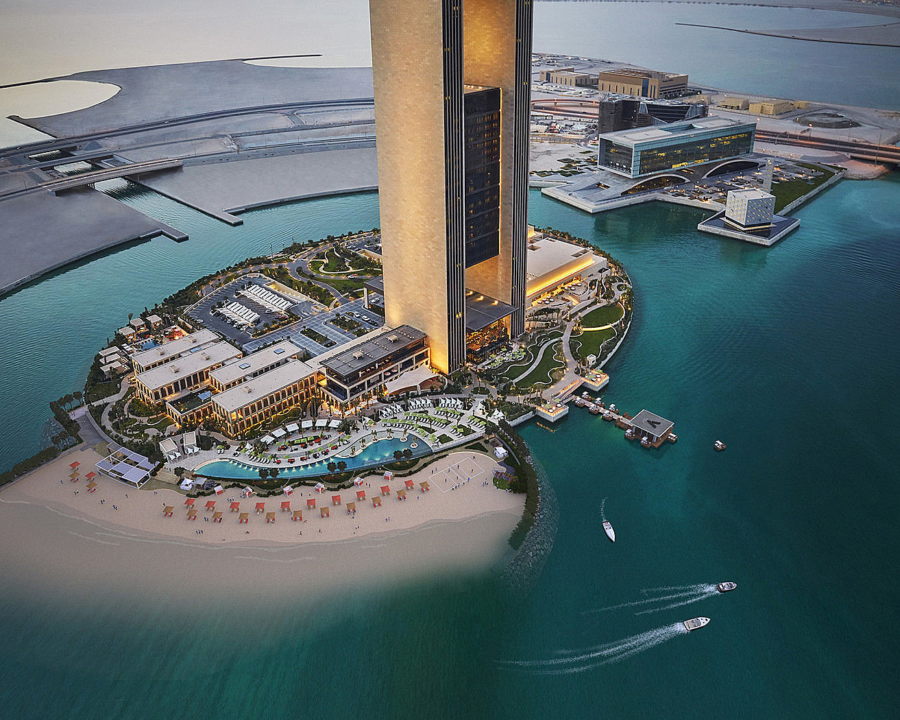 Four Seasons Hotel Bahrain Bay mit 160 Meter weißem Sandstrand